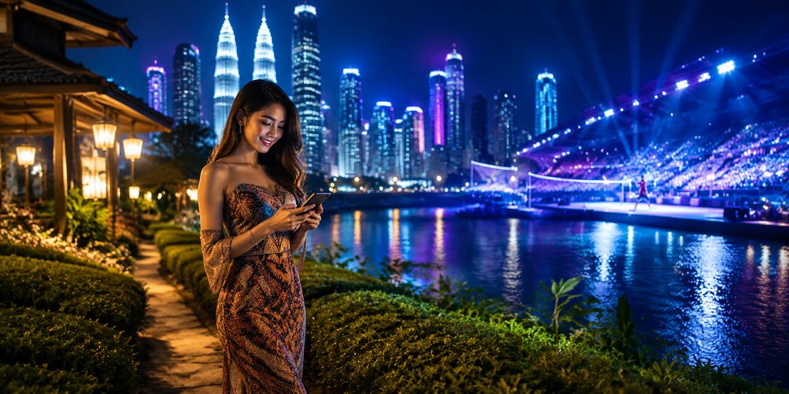 Pemain kasino mudah alih di Kuala Lumpur menggunakan motif batik dalam persekitaran moden